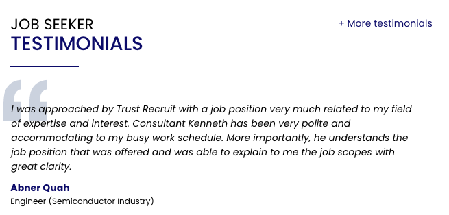 job seeker testimonial trust recruit