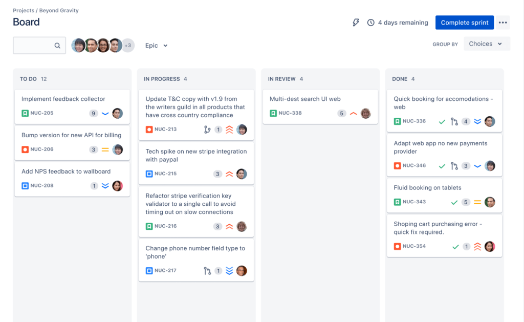 jira software scrum boards