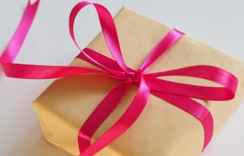 gift wrapped in paper and ribbon