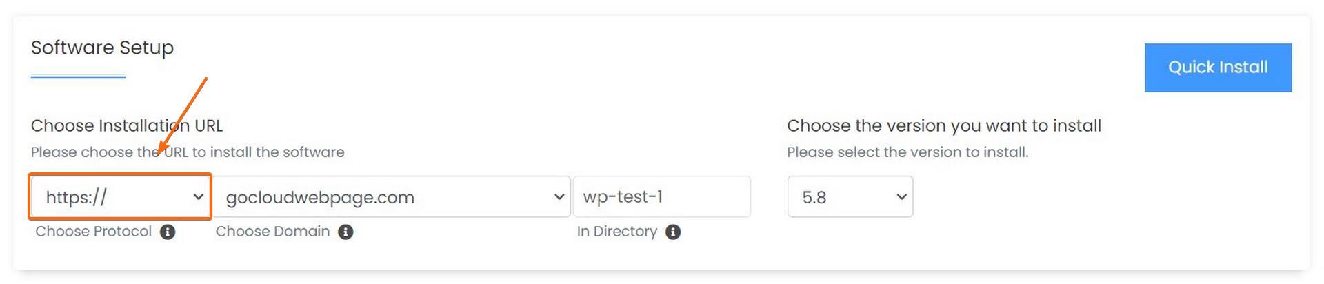 Select http/https Protocol