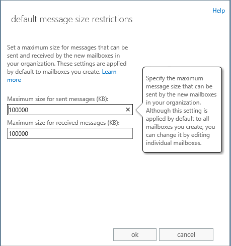 office 365 message size limit