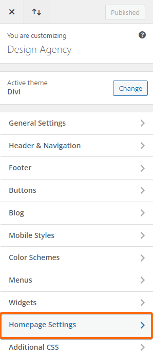 homepage-settings