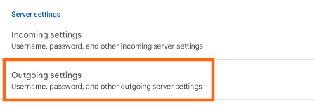 gmail server settings