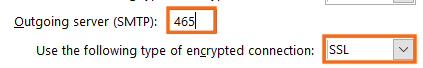 outlook setup outgoing server ssl