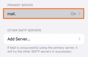 primary server smtp for email settings
