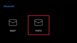 advanced select pop3 email settings