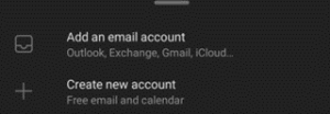 android outlook app add an email account
