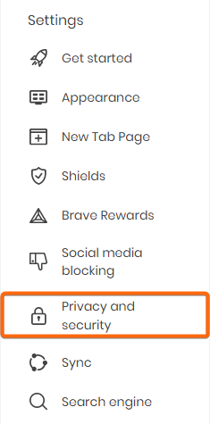 brave settings privacy and security