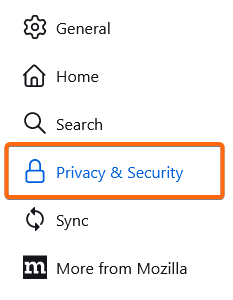 clear firefox cache privacy & security
