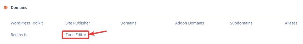 cpanel domains zone editor