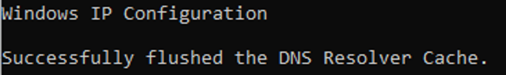 successfully flush dns cache windows os