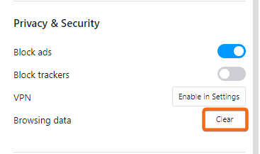 opera browser easy setup menu privacy security